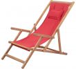 Acheter Chaise Élégant Vidaxl Chaise Pliable De Plage Tissu Et Cadre En Bois Rouge