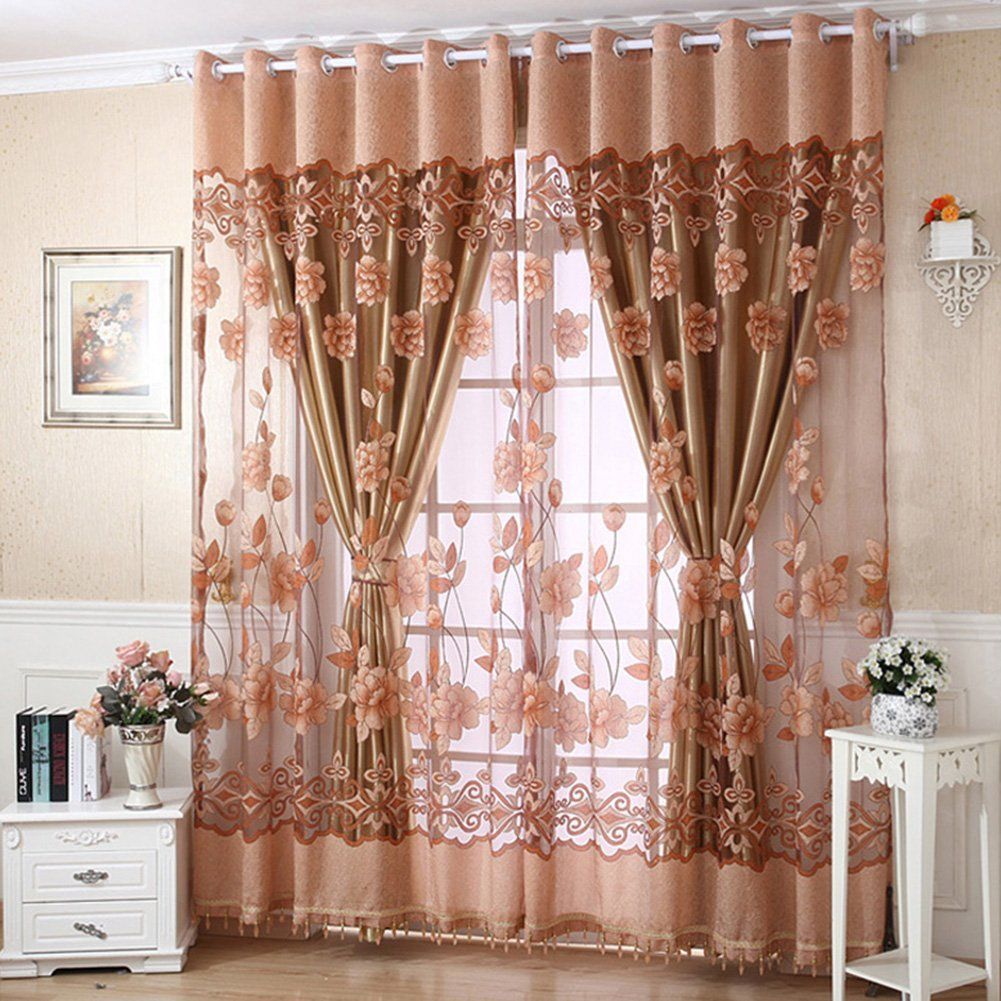 Amazon Mobilier De Jardin Charmant Amazon Molil Door Window Curtain Flower Tulle Drape