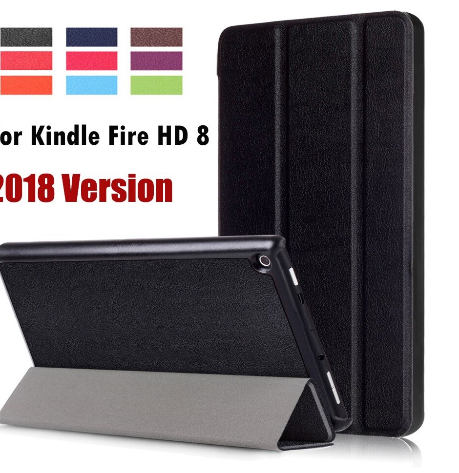 For Amazon Kindle 2018 New Fire HD 8 Business Painted Print PU Leather Flip Smart Sleep