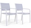 Assise Salon De Jardin Beau Chaise En Alu Tex B 2 Pi¨ces Blanc