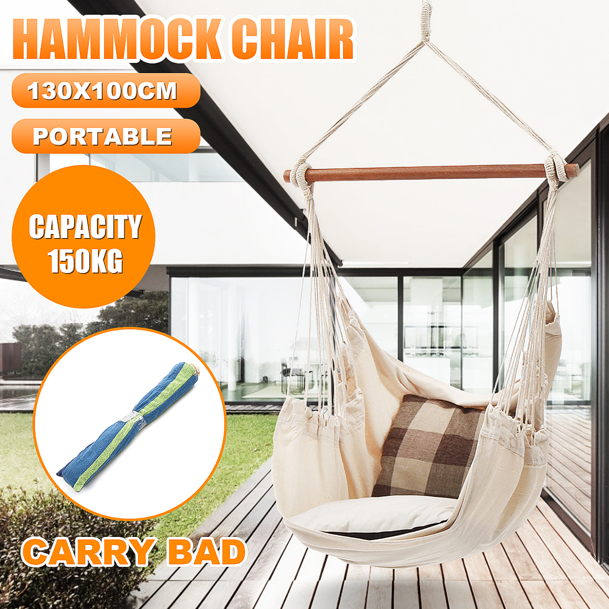 Balancelle De Jardin Charmant Unique V Fauteuil Hamac Suspendu Extérieur Intérieur Jardin Chambre Balan§oire Hamac De Sécurité