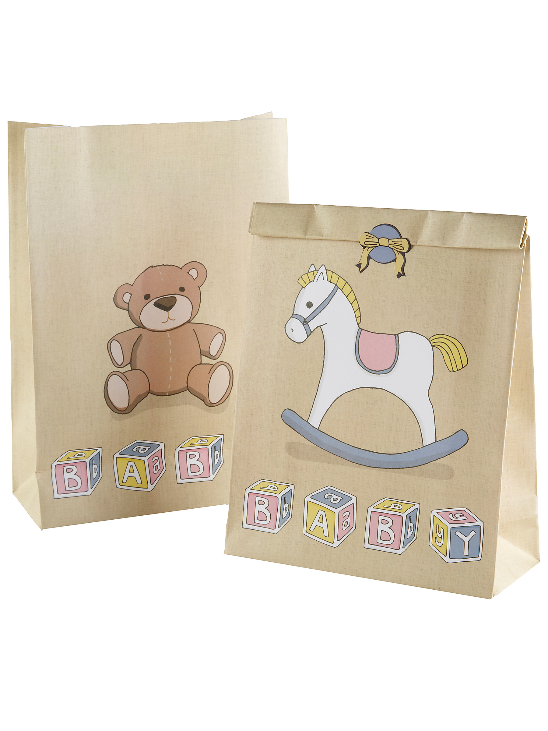5 sacs cadeaux avec autocollants petit ourson et balancelle cheval 11 6 x 17 1 cm 1