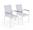 Banc De Jardin En Aluminium Beau Chaise En Alu Tex T 2 Pi¨ces Blanc