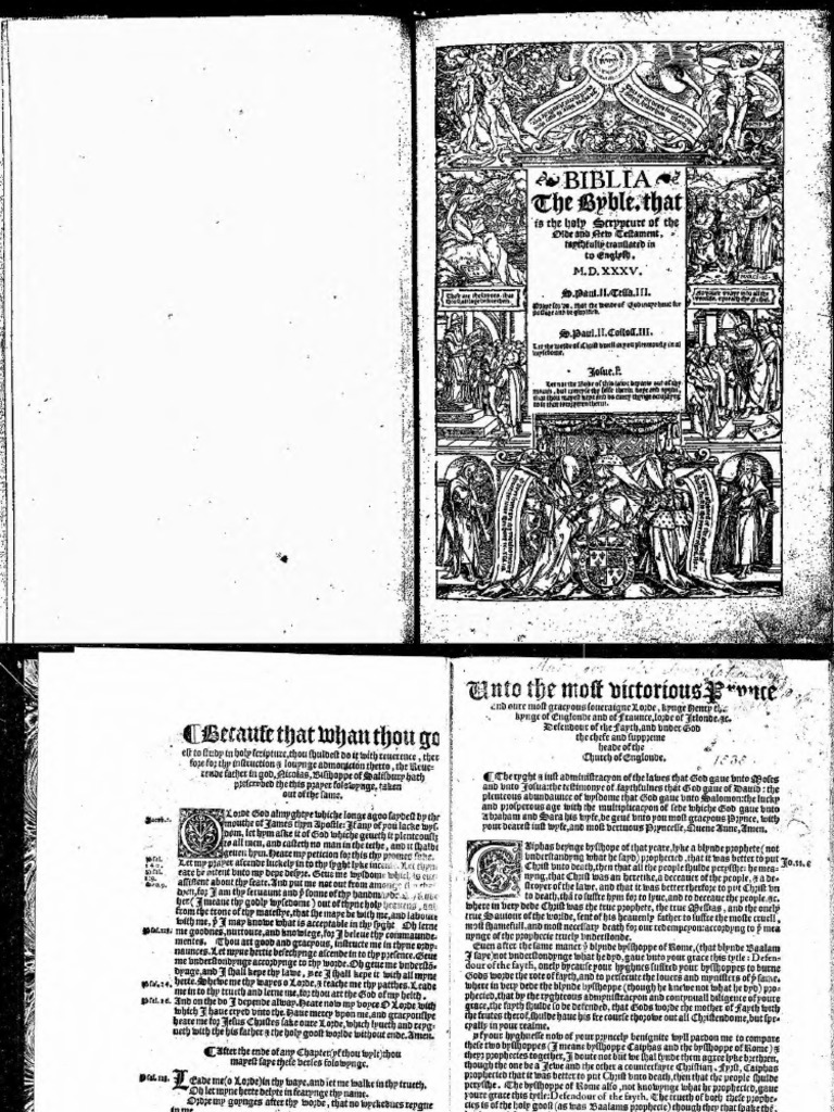 Banc Osier Beau Coverdale Bible 1535