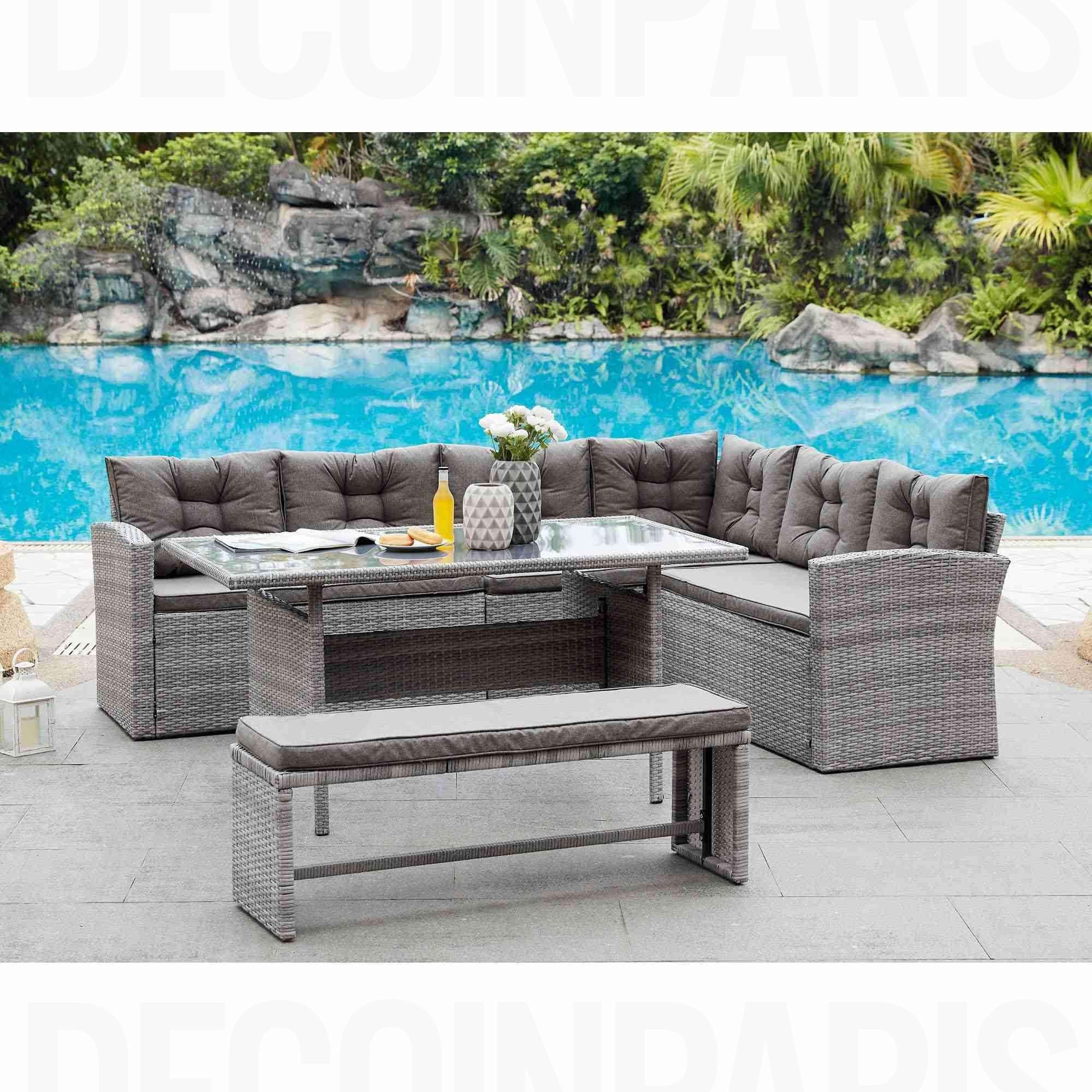 salon de jardin canape d angle en resine tressee 8 personnes kaouai