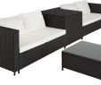 Banquette De Jardin En Resine Tressee Nouveau Tectake Salon De Jardin 4 Personnes En Résine Tressée 2 Canapés Modulables Coffre De Rangement Et Table Basse En Verre Inclus – Plusieurs