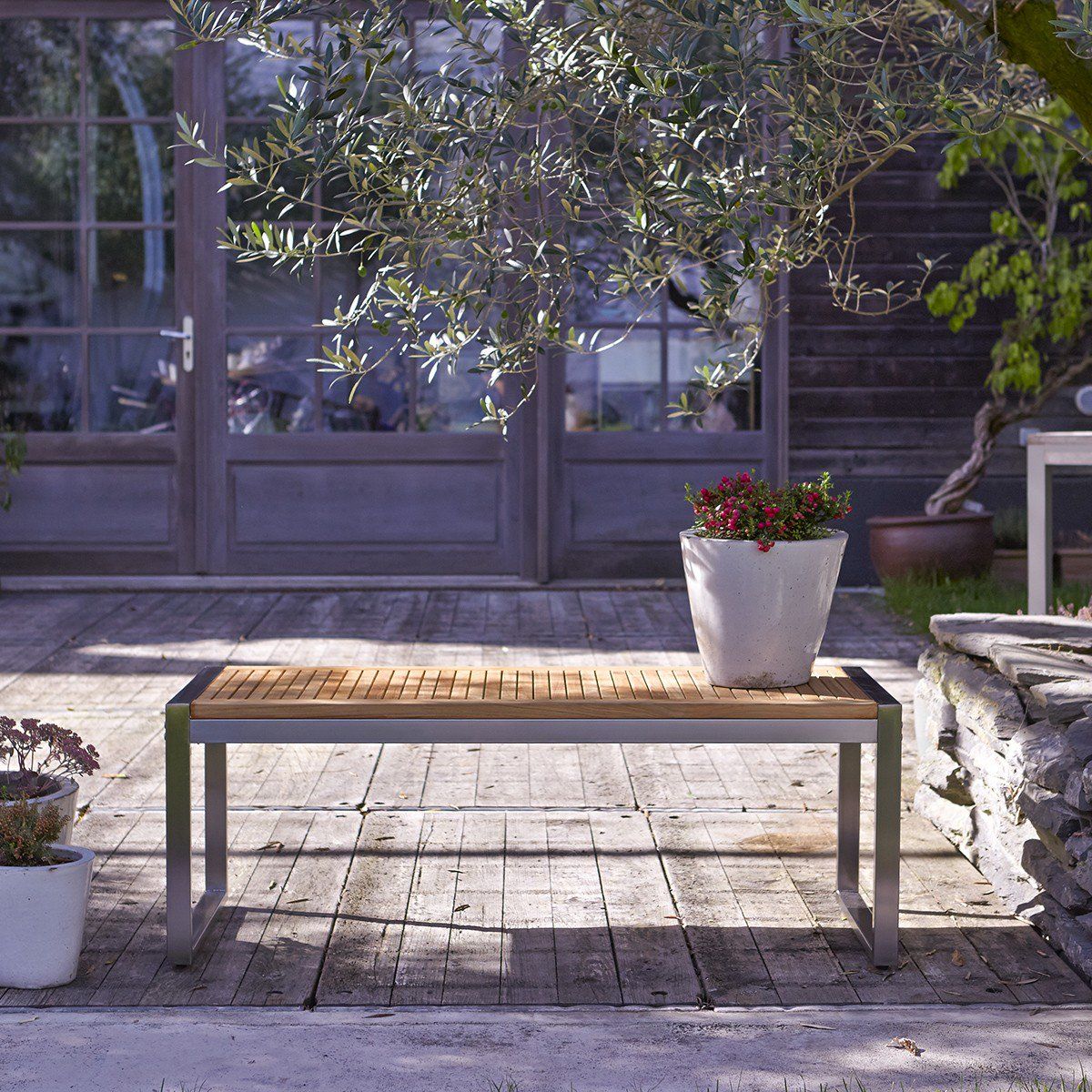 Banquette De Jardin Unique Banc De Jardin En Bois De Teck Et Inox Arno In 2019