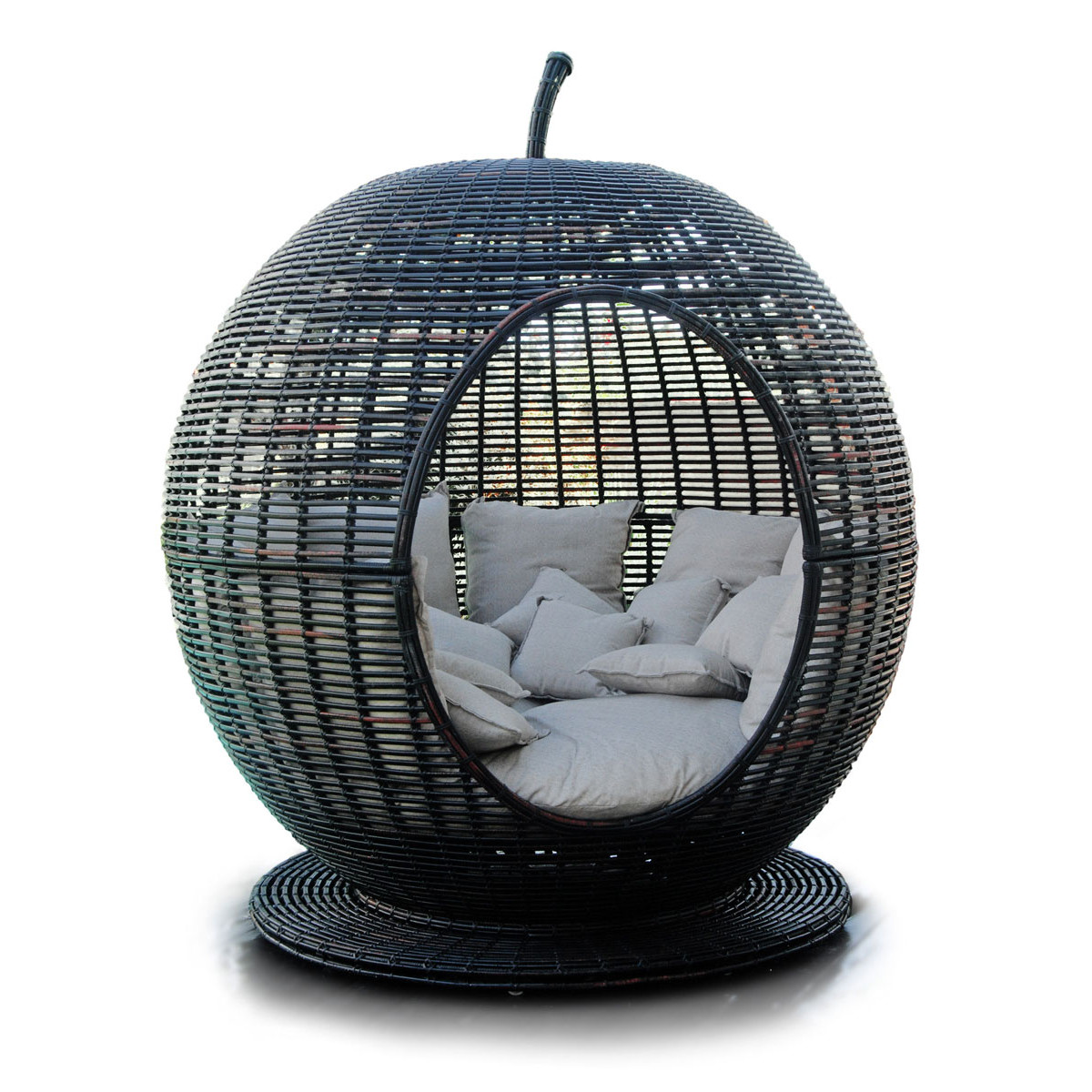 igloo fauteuil boule de jardin aluminium et resine matters noir chocolat 01 31