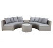 Bar Resine Tressee Frais Cape town Round Grey Resin Wicker Patio Set