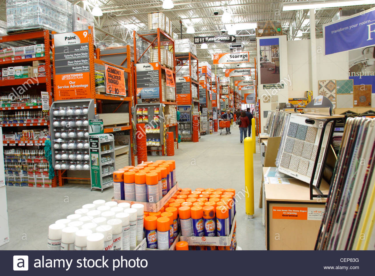 interior of home depot home improvement store CEP83G