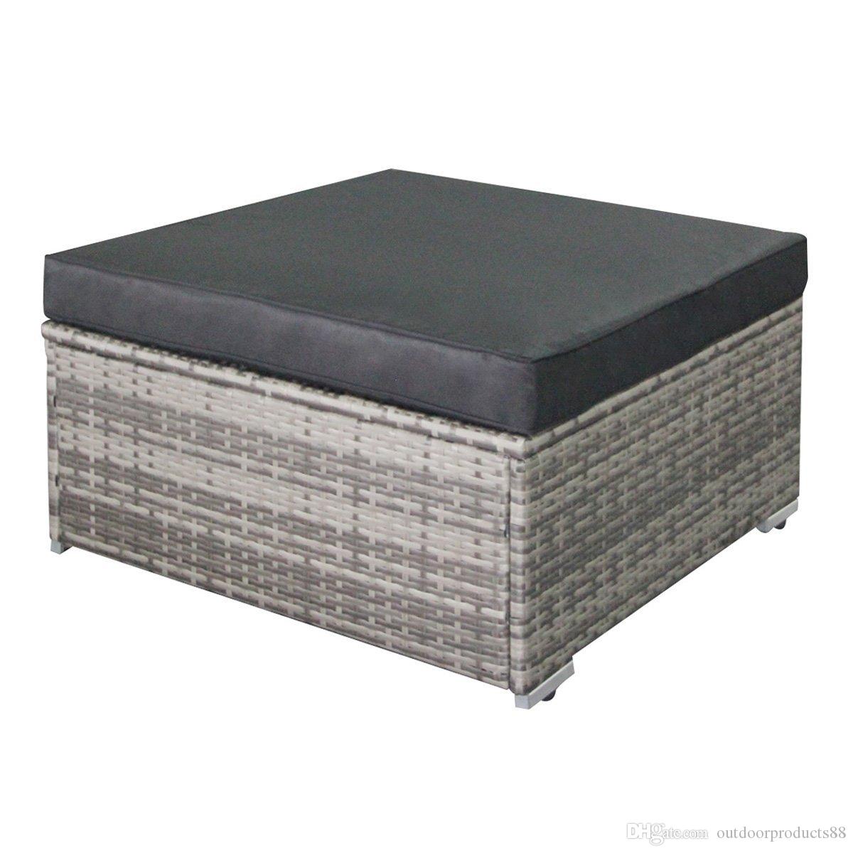 Canape Rotin Exterieur Luxe Acheter Meubles En Osier Extérieur Set Canapés Ottoman Avec Coussins Gra Nt Gray Pe Extérieur Canapé En Rotin En Osier Meubles Patio Patio Canapé