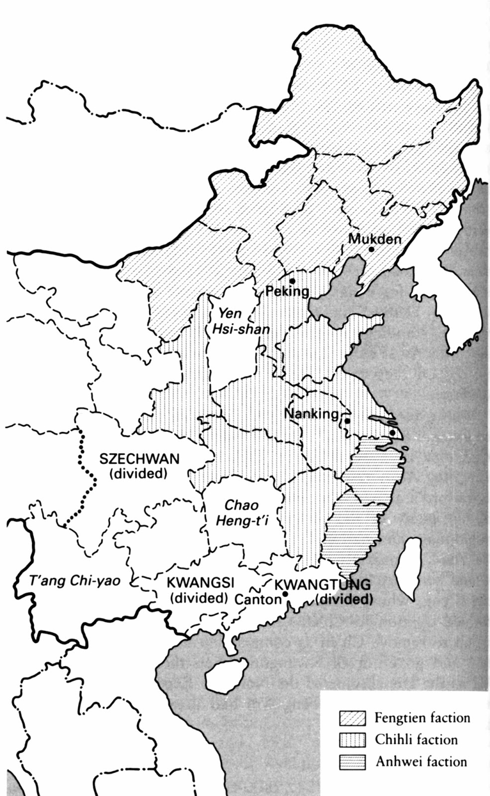 CARTE 4 1e Guerre Chih Feng 1922