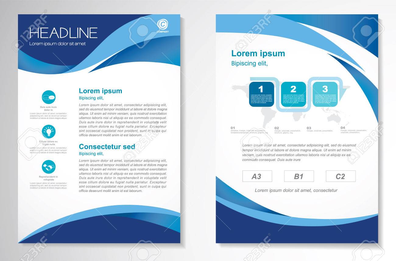 vector brochure flyer design layout template size a4 front page and back page infographics easy to u