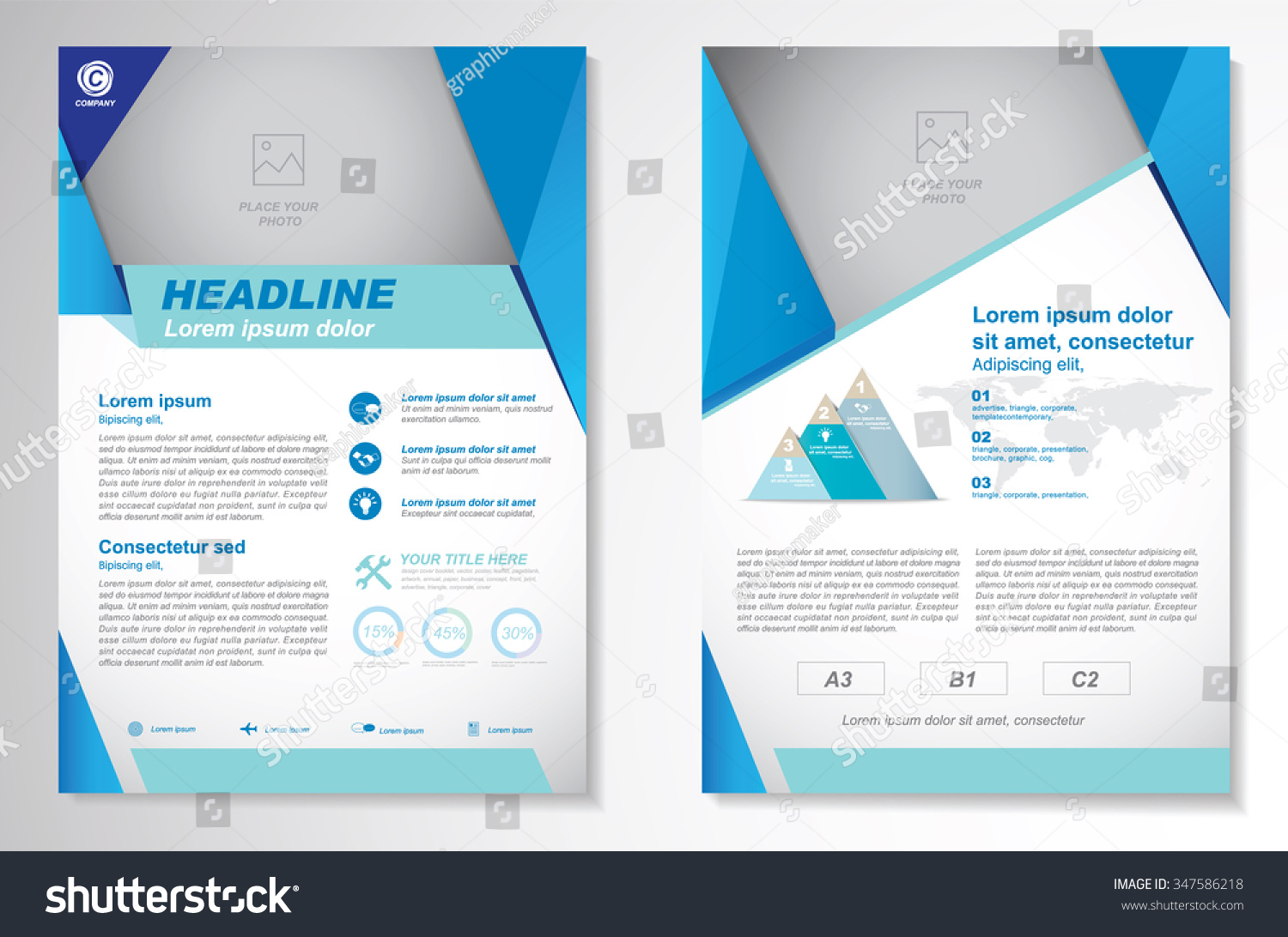 stock vector vector brochure flyer design layout template size a front page and back page infographics easy