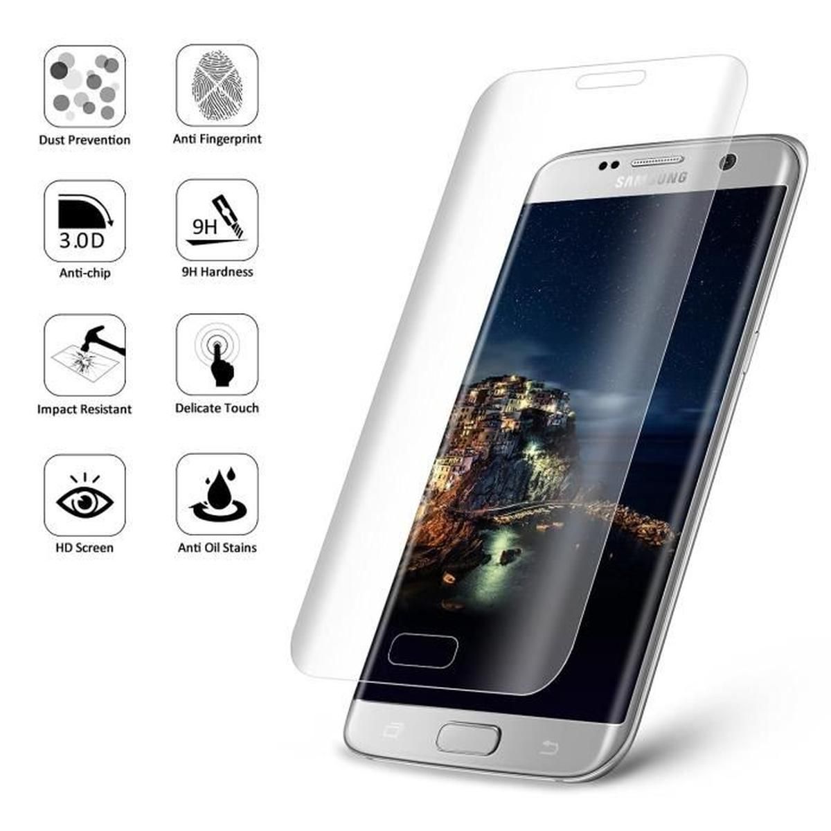 Cdiscount Portable Génial Protection D écran Incurvé En Verre Trempé Film Verre Trempe Samsung Galaxy S8 Vitre Durci