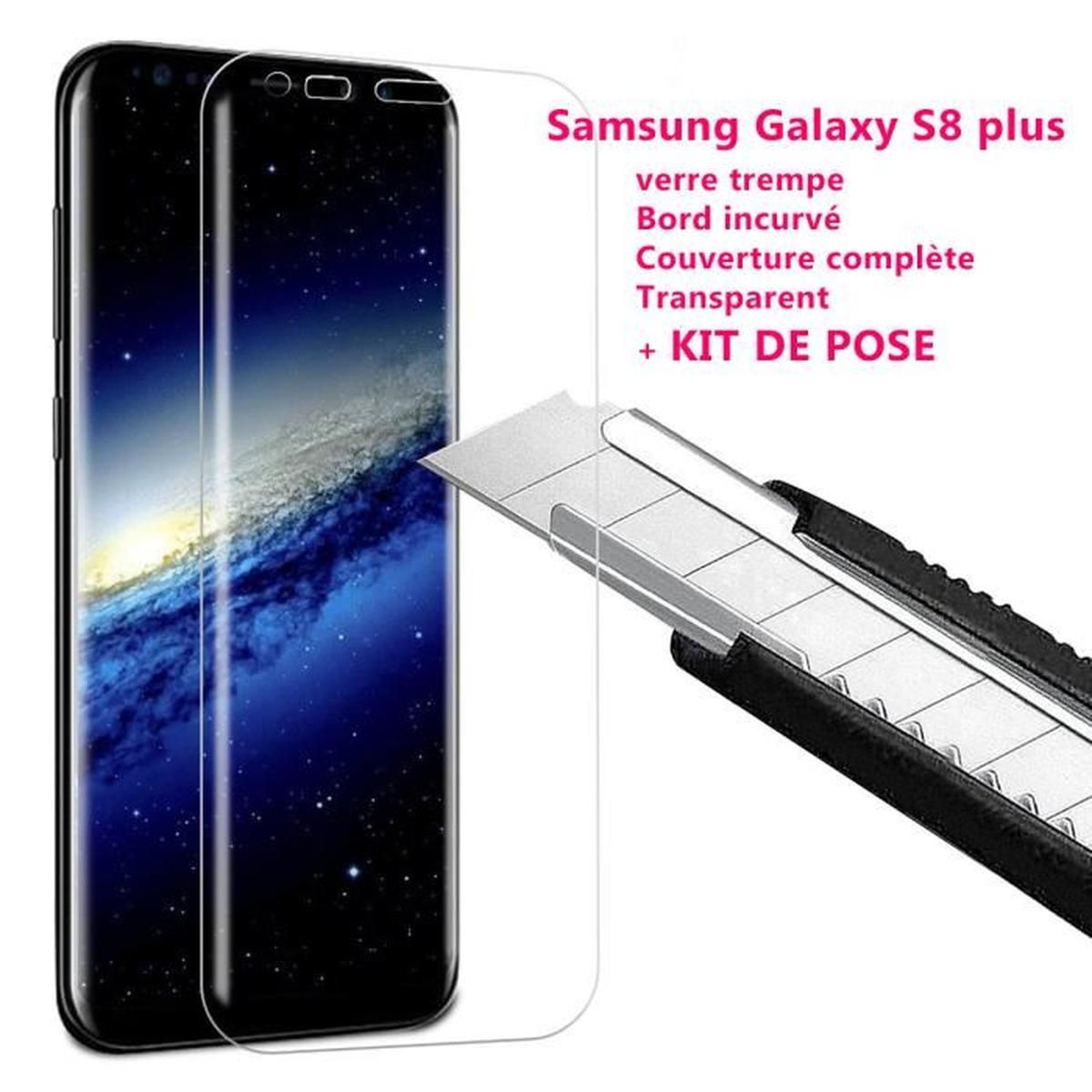 Cdiscount Smartphone Génial Vitre Verre Trempé Pour Samsung Galaxy S8 Plus Incurvé total écran Transparent