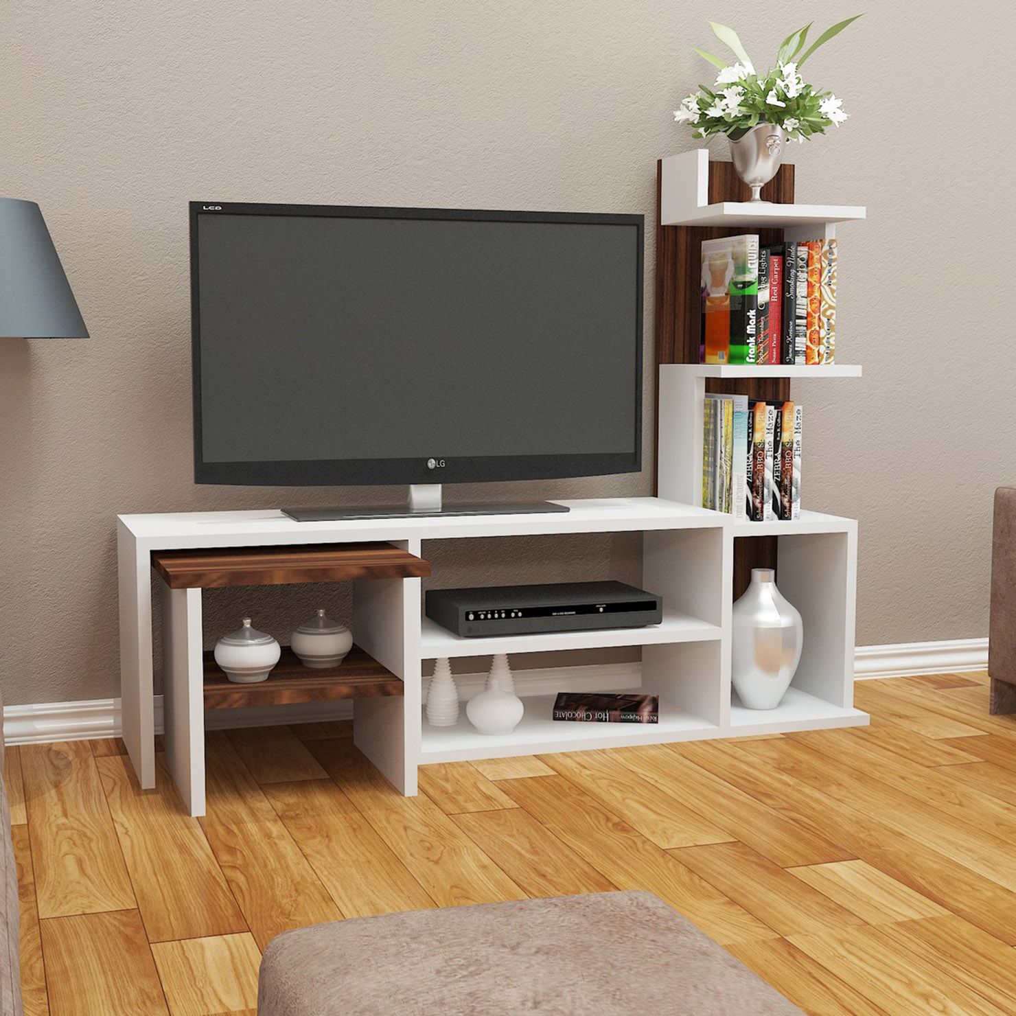 Cdiscount Tele Génial Arzu Tv Unit White Walnut In 2019