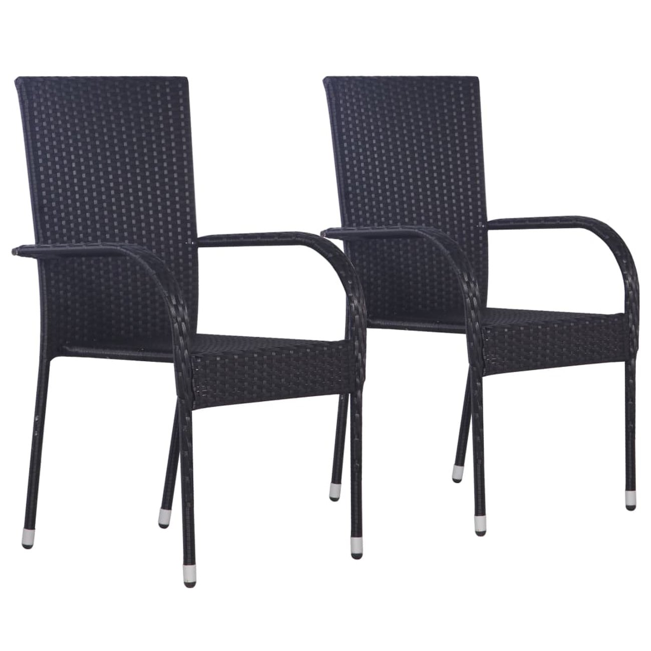 Chaise De Jardin Resine Tressee Beau Vidaxl Vidaxl Chaises Empilables D Extérieur 2 Pcs Résine Tressée Noir