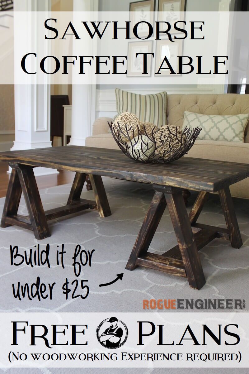 Chaise En Palette Plan Luxe Sawhorse Coffee Table