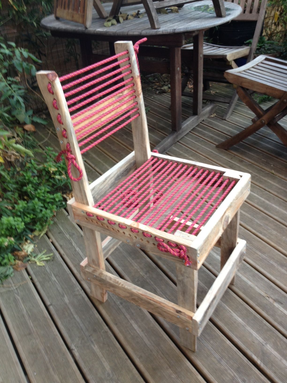 Chaise Et Fauteuil De Jardin Génial Chaise En Bois De Palette Et Corde D Escalade