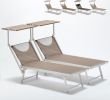 Chaise Longue Jardin Luxe Set 2 Sun Loungers with Head Shade Limited Edition