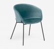 Chaise Mi Haute Charmant Chaise Yvette Velours Turquoise