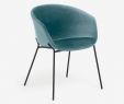 Chaise Mi Haute Charmant Chaise Yvette Velours Turquoise