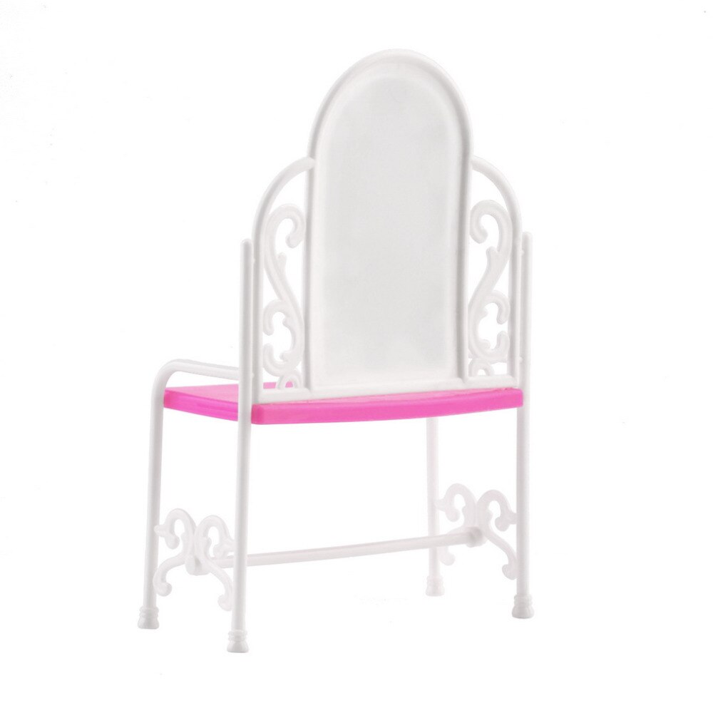 Chaise Pvc Luxe € 1 68 De Réduction Hot Ocday 2 Pcs Ensemble En Plastique Rose Dressing Table Et Chaise Fille Poupées Accessoires Ensemble Belle Chambre Meubles