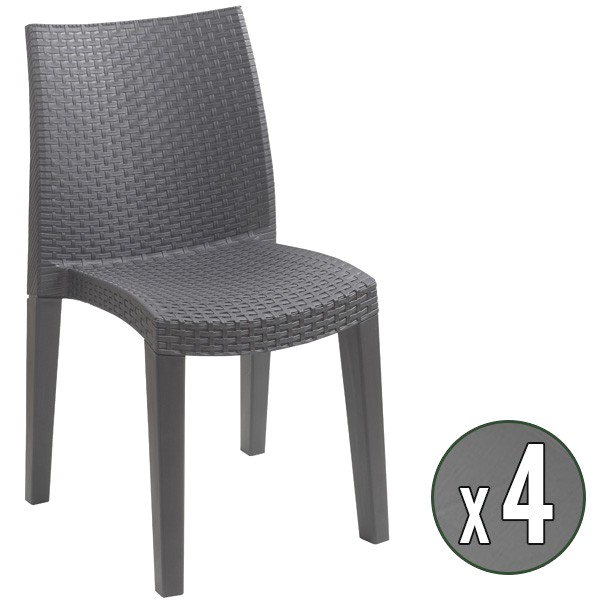 Chaise RÃ©sine TressÃ©e Inspirant Chaise De Jardin Gris Fauteuil De Jardin Terra Gris Fonc