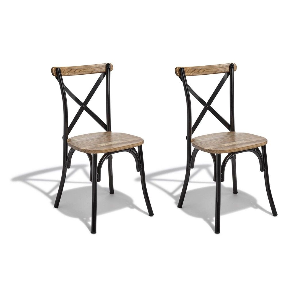 Chaises De Jardin Gifi Best Of Chaise Juliette Noir Et Bois Naturel X 2