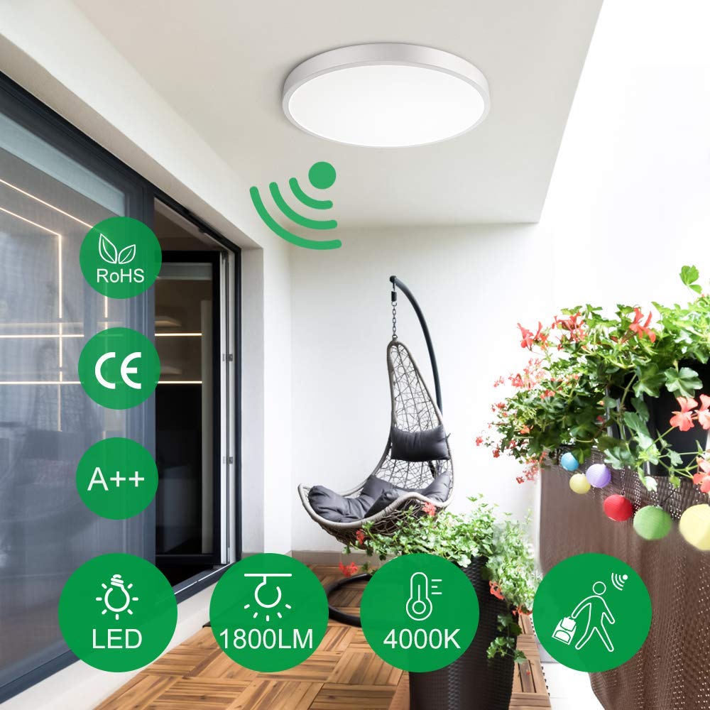 Comment Nettoyer Un Salon De Jardin En Plastique Blanc Élégant Bedee Plafonnier Led Detecteur De Mouvement Radar 18w 1800lumen 4000k Blanc Neutre 220v 12leds Led Ronde Plafonnier Pour Garage Couloir Balcon 18