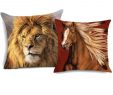 Coussin Salon Jardin Élégant Acheter Chevaux De Guerre In Ns Coussin Couvre Sauvage Animal Cheval Lion Art Chambre Décorative En Lin Taie D oreiller 45x45 Cm De $3 49 Du