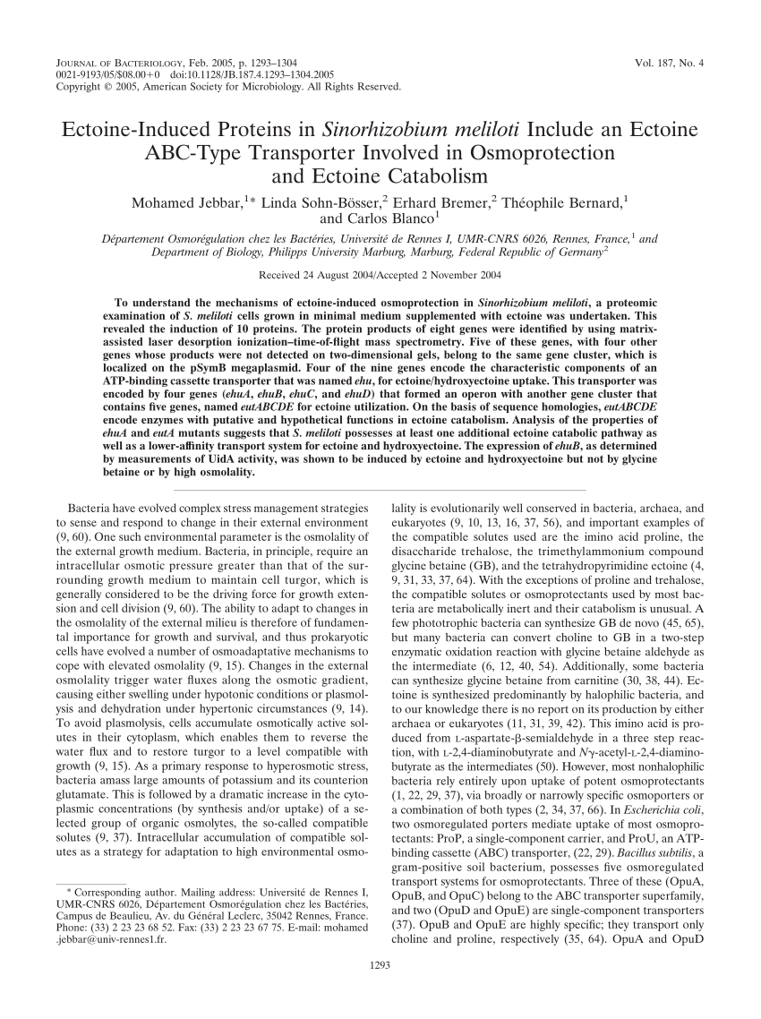 Eclerc Voyage Beau Pdf Ectoine Induced Proteins In Sinorhizobium Meliloti