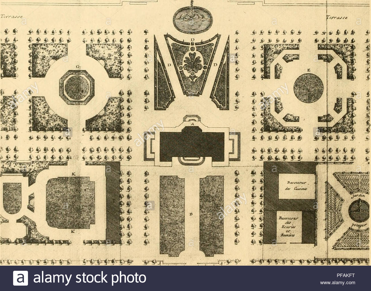 des divers styles de jardins modles de grandes et petites rsidences sur lart dcoratif des jardins jardins europens et jardins orientaux gardens gardens plan dune lvation du ct des parterres avec un ensemble de tnrvtnv ri i h gt im vferpff please note that these images are extracted from scanned page images that may have been digitally enhanced for readability coloration and appearance of these illustrations may not perfectly resemble the original work fouquier marcel 1868 duchne a paris e paul PFAKFT