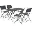 Ensemble Repas Jardin Charmant Chaise Longue Pliable Avec Appuie Tªte Réglable Bain De