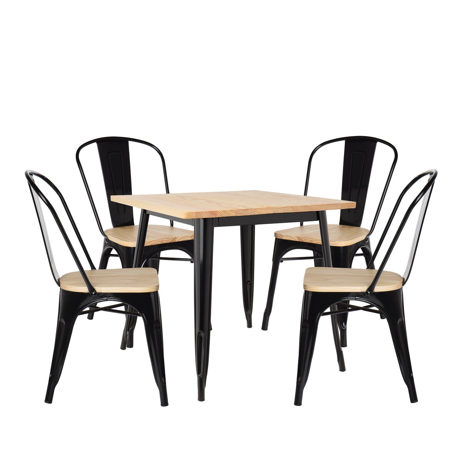 Ensemble Table Chaise Jardin Inspirant Lot De Table Lix Bois 80×80 & 4 Chaises Lix Bois