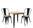 Ensemble Table Et Chaise De Jardin Aluminium Élégant Lot De Table Lix Bois 80x80 & 2 Chaises Lix Bois