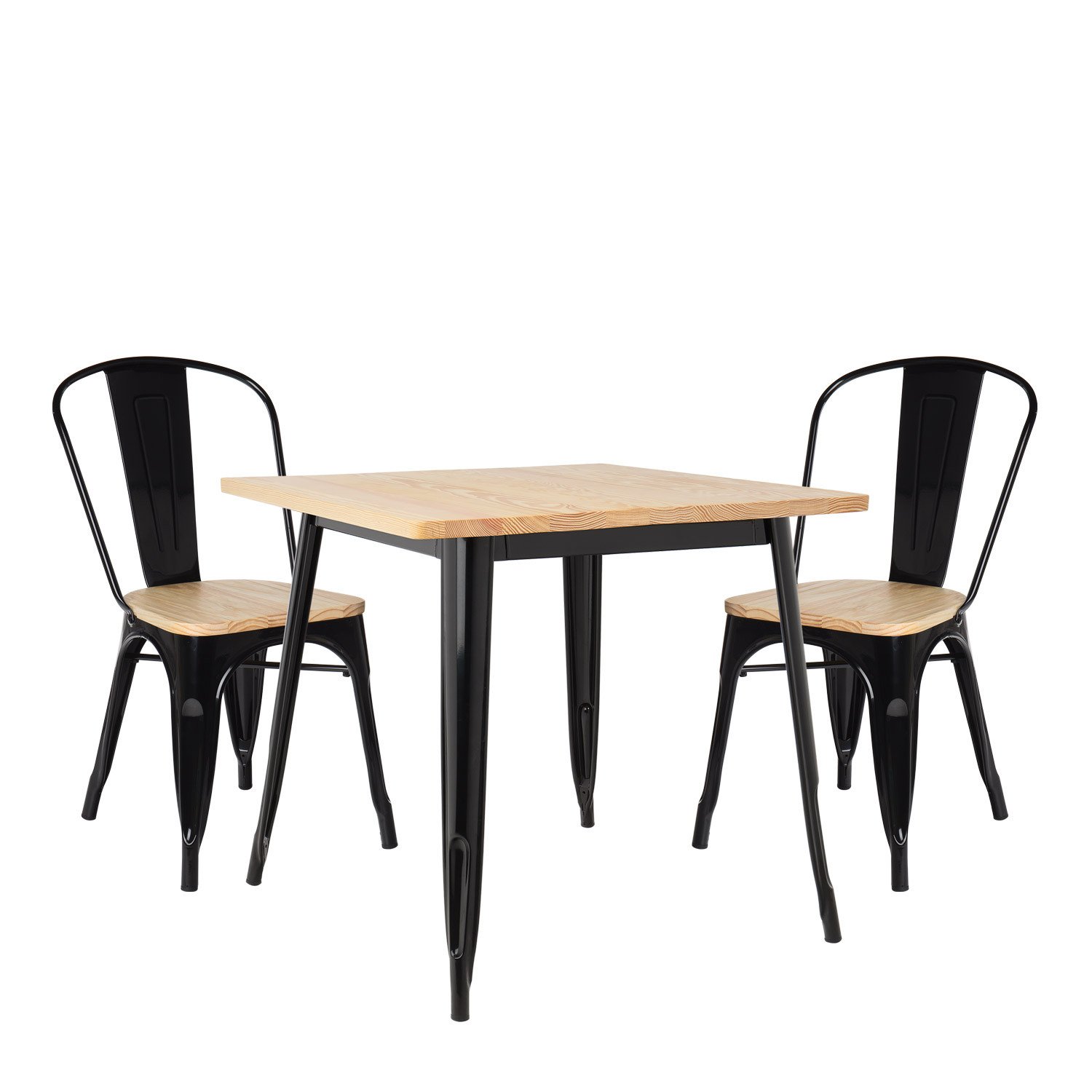 Ensemble Table Et Chaise De Jardin Aluminium Élégant Lot De Table Lix Bois 80×80 & 2 Chaises Lix Bois