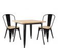 Ensemble Table Et Chaise Jardin Génial Lot De Table Lix Bois 80x80 & 2 Chaises Lix Bois