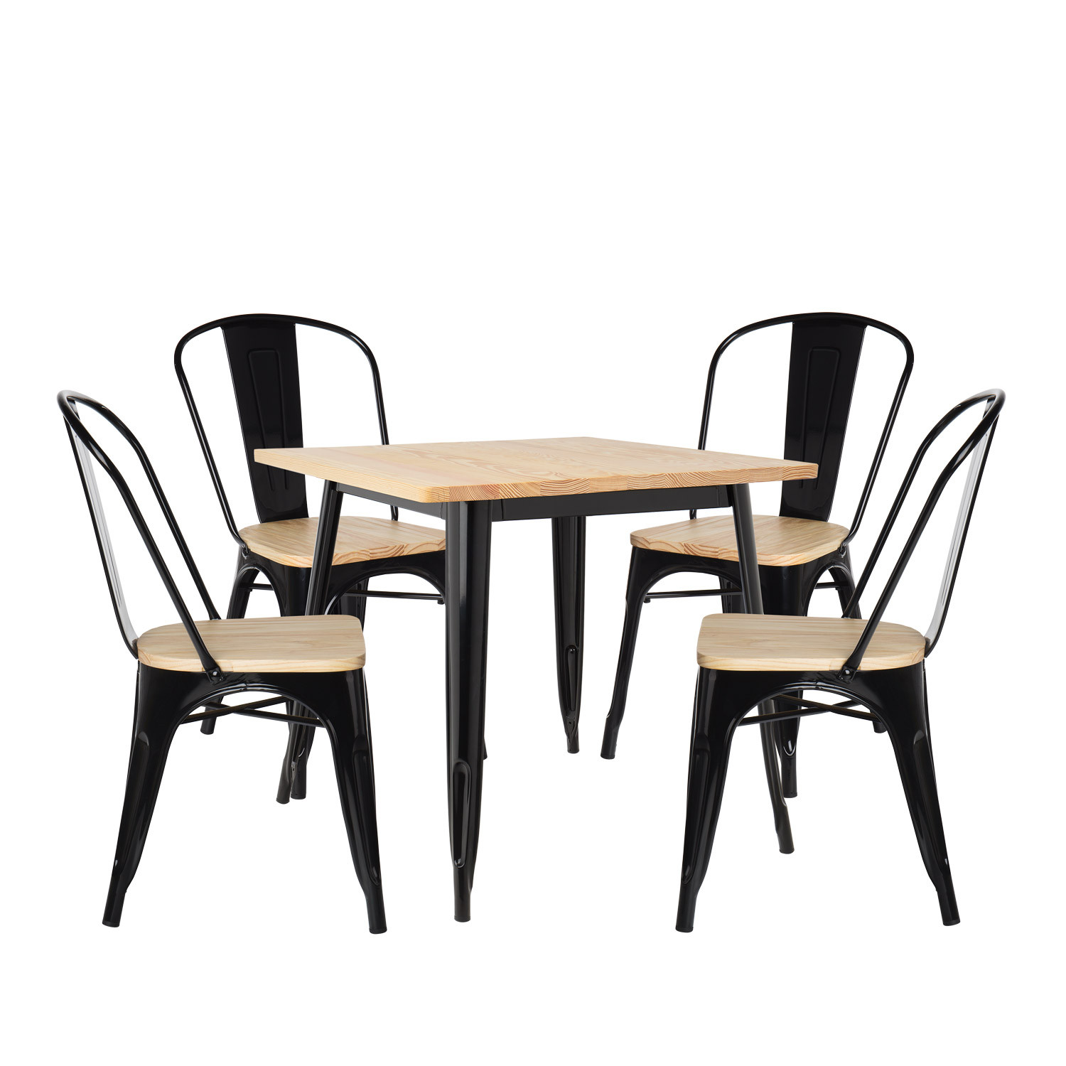 Ensemble Table Et Chaise Jardin Génial Lot De Table Lix Bois 80×80 & 4 Chaises Lix Bois