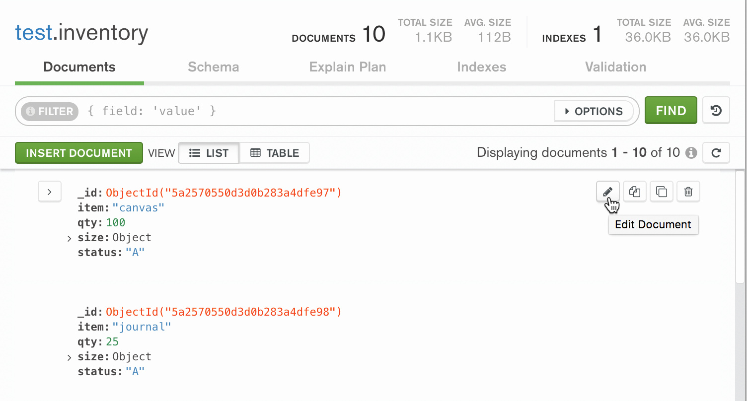 dimension table a manger charmant update documents mongodb manual of dimension table a manger