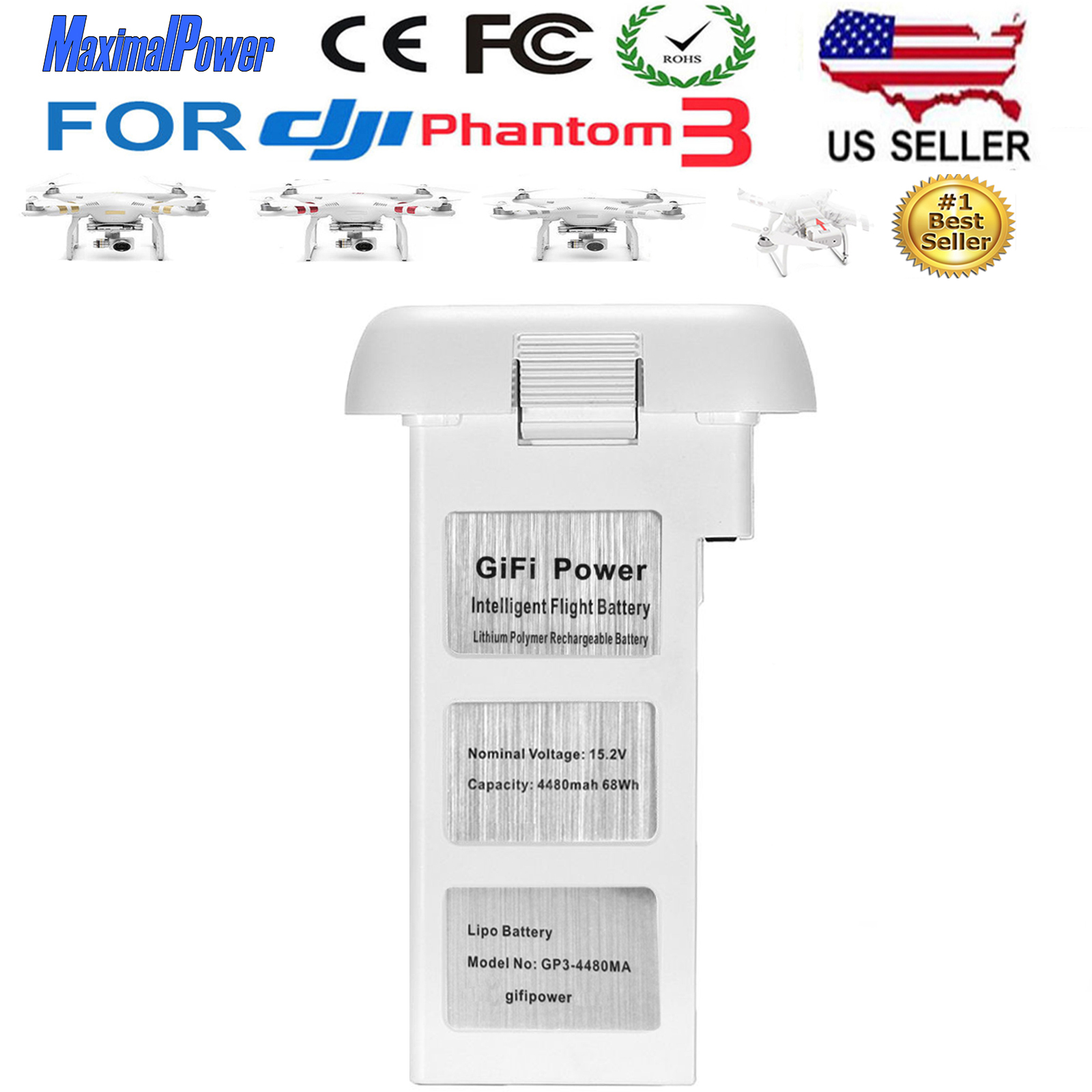 Gifi Unique Maximalpower Gifi Power 4480mah for Dji Phantom 3 Se Professional Li Po Battery X1 Walmart