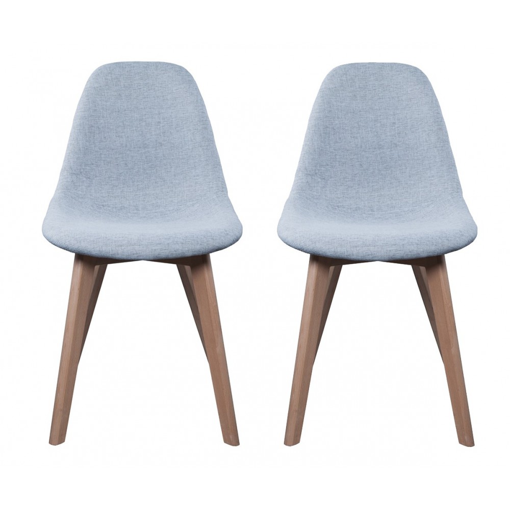 chaise scandinave tissus gris lot de 2