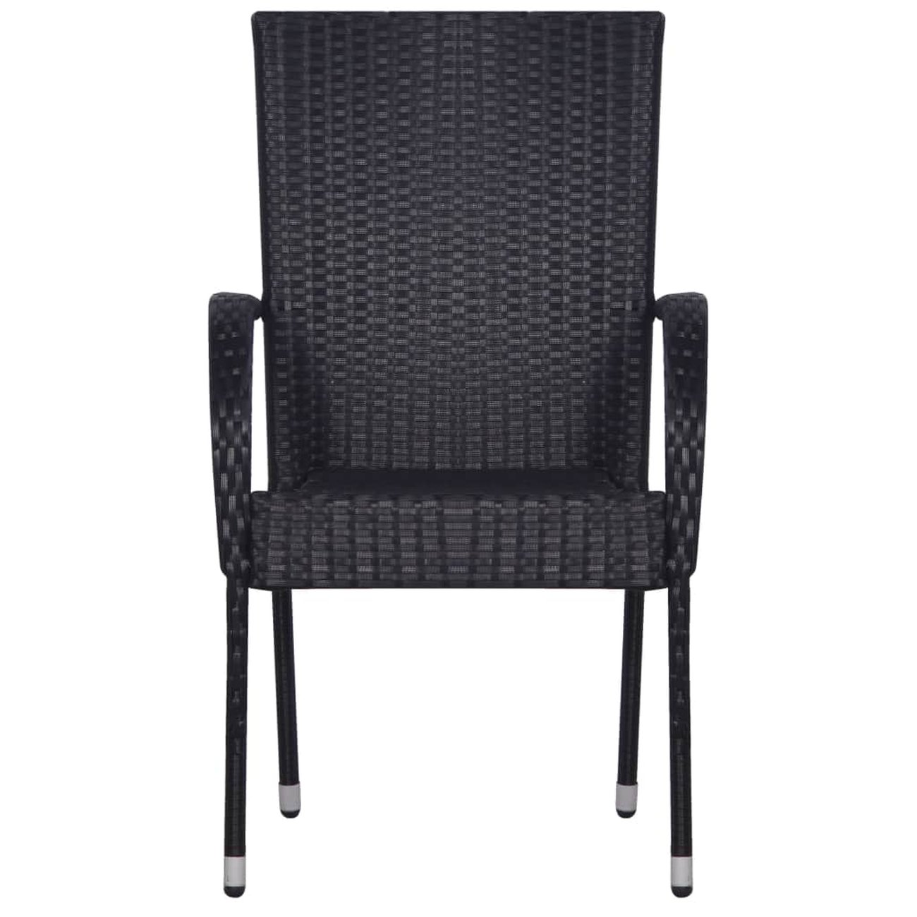 vidaxl chaises empilables dexterieur 2 pcs resine tressee noir 3 v2