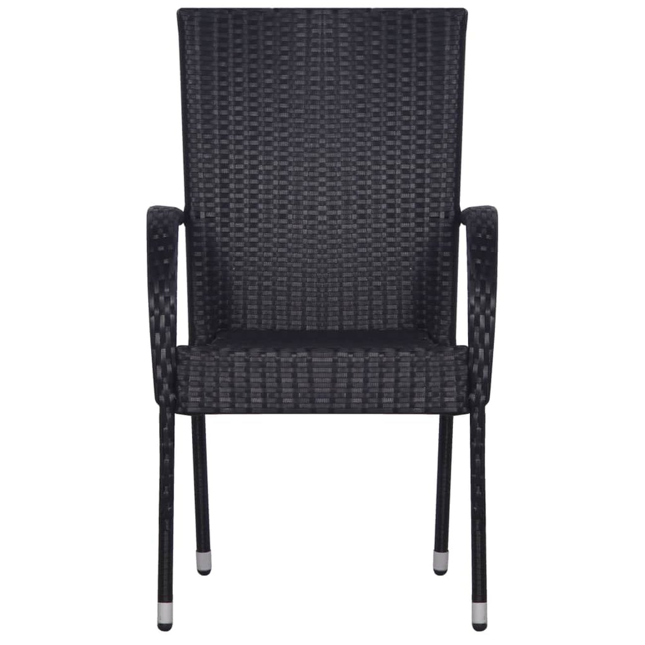 Marque Salon De Jardin Beau Vidaxl Vidaxl Chaises Empilables D Extérieur 2 Pcs Résine Tressée Noir