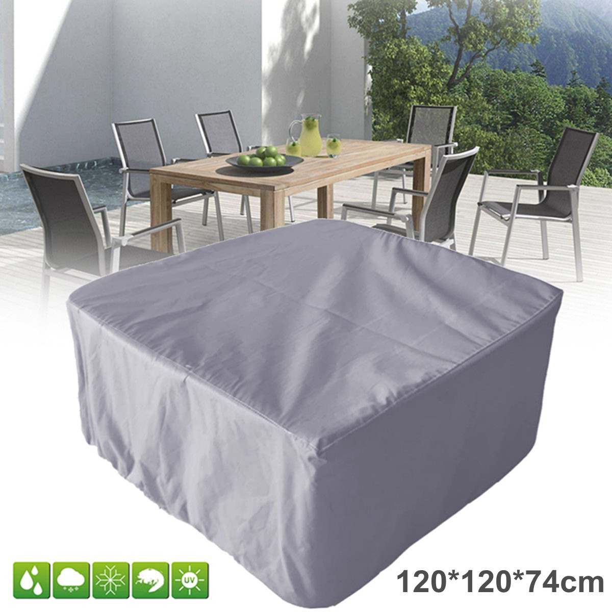 Marque Salon De Jardin Frais Neufu Housse B¢che Pluie Protection Couverture Extérieur Jardin Meuble 120x120x74cm Gris