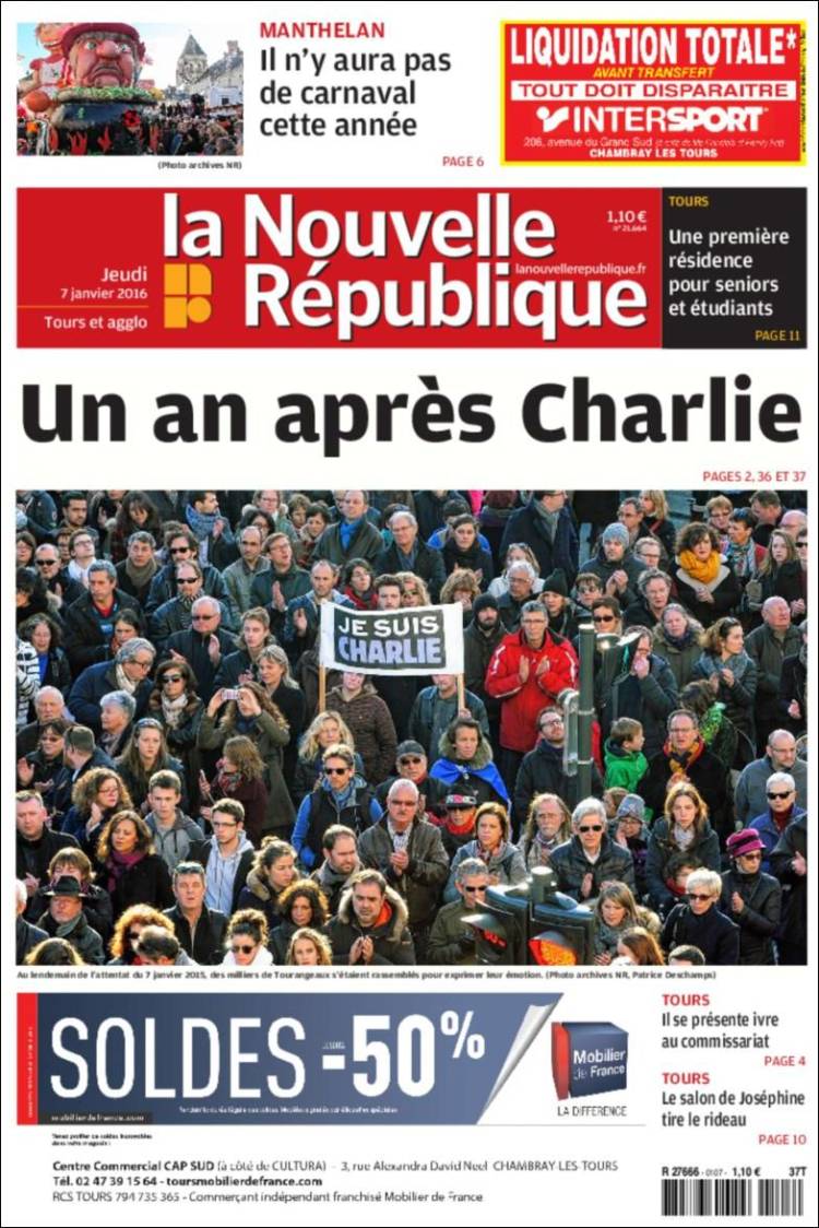 Mobilier De France tours Inspirant today In France Front Pages Look Back On Charlie Hebdo