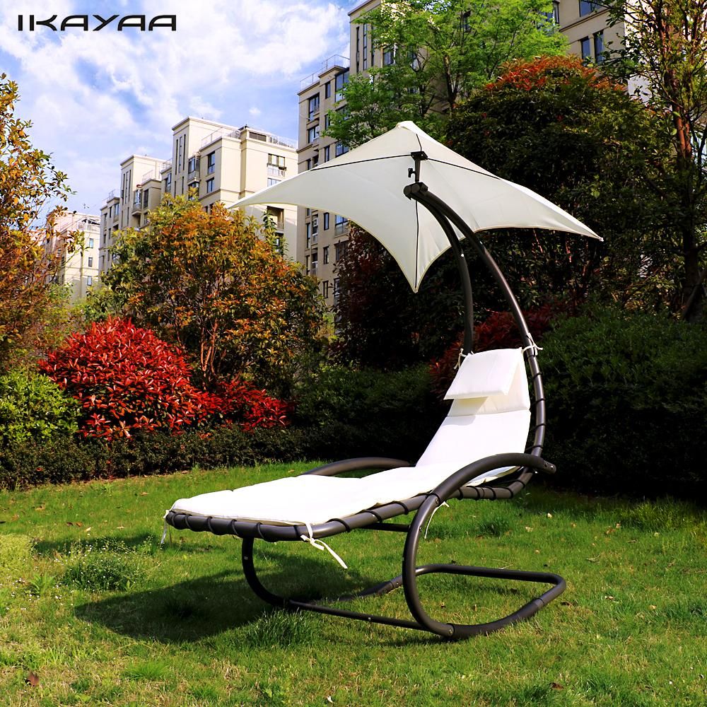 Mobilier De Jardin Charmant Ikayaa  Bascule Patio Extérieur Chaise Longue Chaise