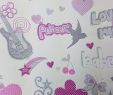 Mobilier De Jardin Haut De Gamme Belgique Élégant Girls Love Hearts Stars butterflies Flowers Wallpaper Pink White Grey Glitter