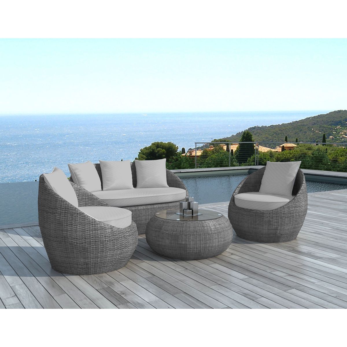 Mobilier De Jardin Resine Tressee Charmant Salon De Jardin Malaga 4 Pi¨ces En Résine Ronde Tressée